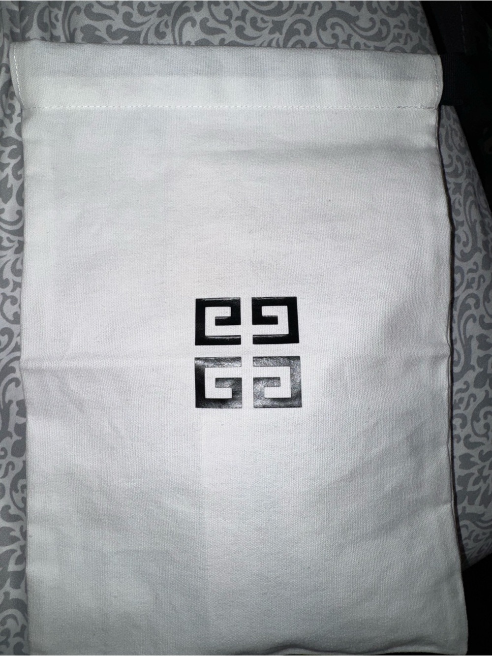 Givenchy White Dust Bag with Black Logo